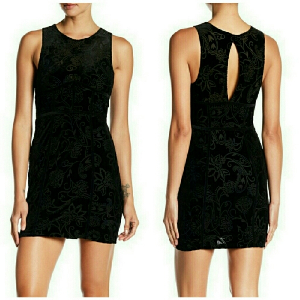 Free People Black Burnout Babe Bodycon Dre…